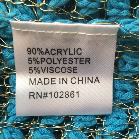 NWT ADORE Turquoise Silver Chain Link Crochet Layering Top Vest Women’s Small - Picture 15 of 16